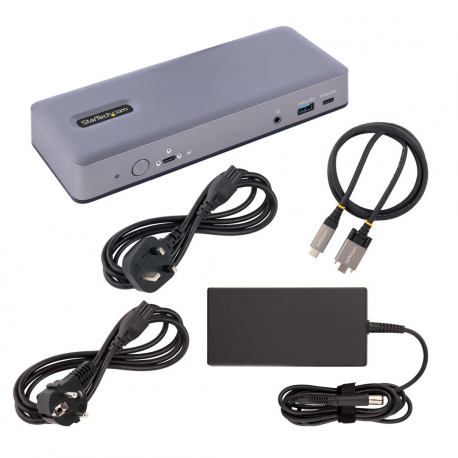 StarTech.com USB-C Docking Station - Multi Monitor HDMI / DP / DP Alt Mode USB-C Dock - 3x 4K30  /  2x 4K60 - 7-Port USB Hub - 60W Power Delivery - GbE - 3.5mm Audio - Works With Chromebook certified - Docking station - USB-C  /  Thunderbolt 3  /  Thunderbolt 4 - 2 x HDMI, 2 x DP, USB-C - GigE - 60 Watt - 5