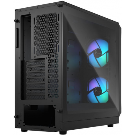 Fractal Design Focus 2 RGB - Tower - ATX - windowed side panel (tempered glass) - no power supply (ATX) - black TG clear tint - USB/Audio - 1