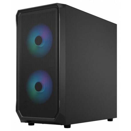 Fractal Design Focus 2 RGB - Tower - ATX - windowed side panel (tempered glass) - no power supply (ATX) - black TG clear tint - USB/Audio - 4