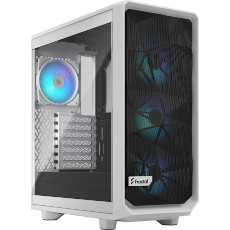 Fractal Design Meshify Meshify 2 Compact - Mid tower - ATX - windowed side panel (tempered glass) - no power supply (ATX) - white TG clear tint - USB/Audio - 0