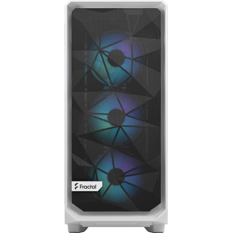 Fractal Design Meshify Meshify 2 Compact - Mid tower - ATX - windowed side panel (tempered glass) - no power supply (ATX) - white TG clear tint - USB/Audio - 1