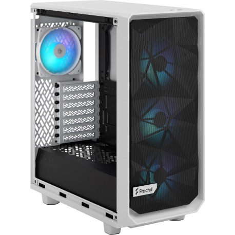 Fractal Design Meshify Meshify 2 Compact - Mid tower - ATX - windowed side panel (tempered glass) - no power supply (ATX) - white TG clear tint - USB/Audio - 5