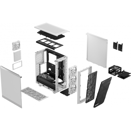 Fractal Design Meshify Meshify 2 Compact - Mid tower - ATX - windowed side panel (tempered glass) - no power supply (ATX) - white TG clear tint - USB/Audio - 10