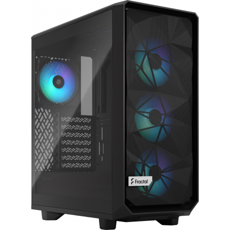 Fractal Design Meshify 2 Compact Lite - Mid tower - ATX - windowed side panel (tempered glass) - no power supply (ATX) - black TG light tint - USB/Audio - 0