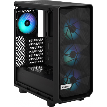 Fractal Design Meshify 2 Compact Lite - Mid tower - ATX - windowed side panel (tempered glass) - no power supply (ATX) - black TG light tint - USB/Audio - 7