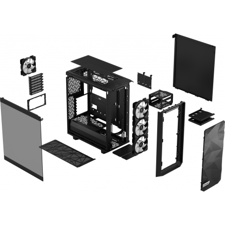 Fractal Design Meshify 2 Compact Lite - Mid tower - ATX - windowed side panel (tempered glass) - no power supply (ATX) - black TG light tint - USB/Audio - 9