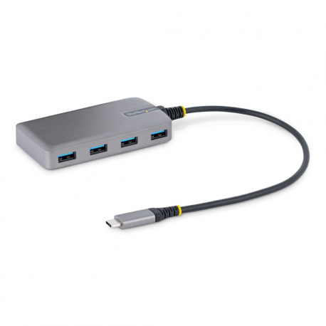 StarTech.com 4-Port USB-C Hub, USB 3.0 5Gbps, Bus Powered, USB Type-C to 4x USB-A Hub with Optional Auxiliary Power Input, Portable Desktop/Laptop USB Hub with 1ft (30cm) Attached Cable - USB Expansion Hub (5G4AB-USB-C-HUB) - Hub - 4 x USB 3.2 Gen 1 + 1 x micro-USB - desktop - 0