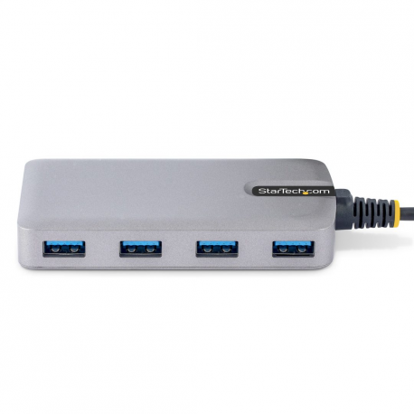 StarTech.com 4-Port USB-C Hub, USB 3.0 5Gbps, Bus Powered, USB Type-C to 4x USB-A Hub with Optional Auxiliary Power Input, Portable Desktop/Laptop USB Hub with 1ft (30cm) Attached Cable - USB Expansion Hub (5G4AB-USB-C-HUB) - Hub - 4 x USB 3.2 Gen 1 + 1 x micro-USB - desktop - 2