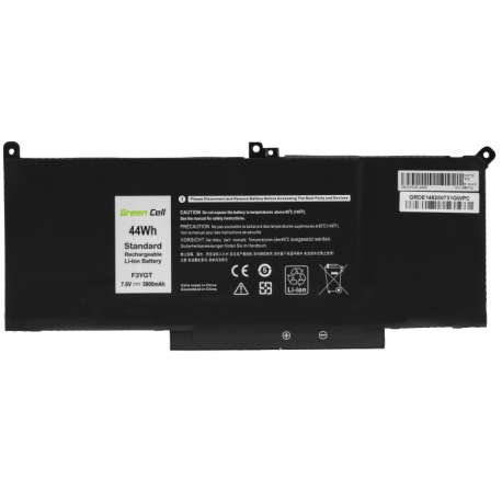 Green Cell - Laptop battery (equivalent to: Dell F3YGT) - lithium polymer - 5800 mAh - 44 Wh - black - for Dell Latitude 7280, 7290, 7380, 7390, 7480, 7490 - 3