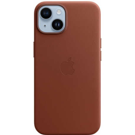 Apple - Back cover for mobile phone - MagSafe compatibility - leather - umber - for iPhone 14 - 0