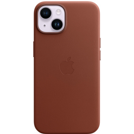 Apple - Back cover for mobile phone - MagSafe compatibility - leather - umber - for iPhone 14 - 1