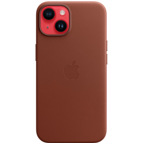 Apple - Back cover for mobile phone - MagSafe compatibility - leather - umber - for iPhone 14 - 4