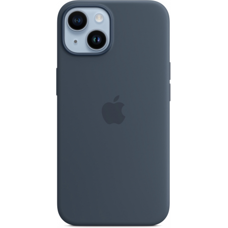 Apple - Back cover for mobile phone - MagSafe compatibility - silicone - storm blue - for iPhone 14 - 0