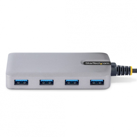 StarTech.com 4-Port USB Hub, USB 3.0 5Gbps, Bus Powered, USB-A to 4x USB-A Hub with Optional Auxiliary Power Input, Portable Desktop / Laptop USB Hub with 1ft (30cm) Attached Cable - USB Expansion Hub (5G4AB-USB-A-HUB) - Hub - 4 x USB 3.2 Gen 1 + 1 x micro-USB - desktop - 2
