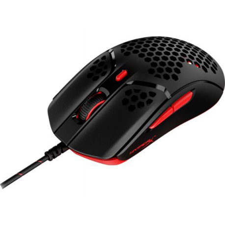 HyperX Pulsefire Haste - Mouse - optical - 6 buttons - wired - USB 2.0 - black / red - for Xbox One, Xbox One S, Xbox One S All-Digital Edition, Xbox One X, Xbox Series S, Xbox Series X; Sony PlayStation 4, Sony PlayStation 5 - 0