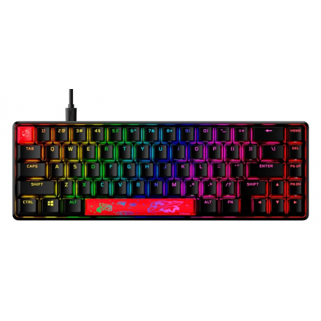 HyperX Alloy Origins 65 - Keyboard - backlit - USB-C - QWERTY - US - key switch: HyperX Red - black - for Xbox One, Xbox One S, Xbox One S All-Digital Edition, Xbox One X, Xbox Series S, Xbox Series X; Sony PlayStation 4, Sony PlayStation 5 - 1