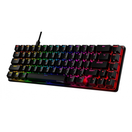 HyperX Alloy Origins 65 - Keyboard - backlit - USB-C - QWERTY - US - key switch: HyperX Red - black - for Xbox One, Xbox One S, Xbox One S All-Digital Edition, Xbox One X, Xbox Series S, Xbox Series X; Sony PlayStation 4, Sony PlayStation 5 - 3