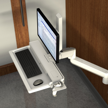 Ergotron CareFit Combo Extender - Mounting component (cable cover, extender arm, end caps) - plastic, aluminium - white - arm mountable - for P / N: 45-618-251, 45-619-251, 45-621-251, 45-622-251 - 1