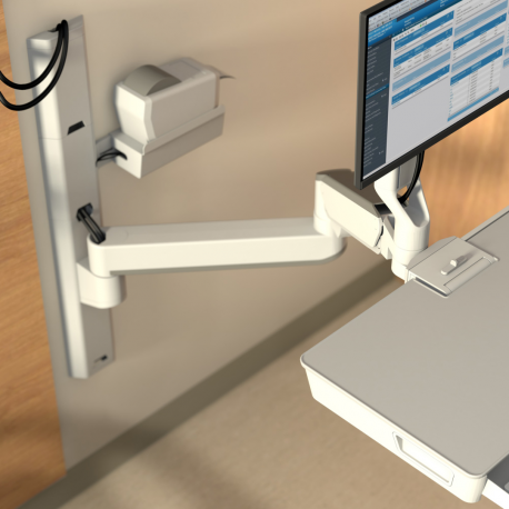 Ergotron CareFit Combo Extender - Mounting component (cable cover, extender arm, end caps) - plastic, aluminium - white - arm mountable - for P / N: 45-618-251, 45-619-251, 45-621-251, 45-622-251 - 3