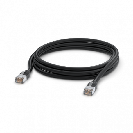 Ubiquiti UISP - Patch cable - RJ-45 (M) to RJ-45 (M) - 3 m - 6 mm - STP - CAT 5e - outdoor, rugged, snagless, stranded copper - black - 1