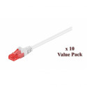MicroConnect Value Pack - Network cable - RJ-45 (M) to RJ-45 (M) - 10 m - 6 mm - UTP - CAT 6 - round, stranded - white (pack of 10)