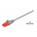 MicroConnect Value Pack - Patch cable - RJ-45 (M) to RJ-45 (M) - 15 m - UTP - CAT 6 - booted, stranded - grey (pack of 5)