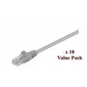 MicroConnect Value Pack - Network cable - RJ-45 (M) to RJ-45 (M) - 5 m - UTP - CAT 5e - stranded - grey (pack of 10)