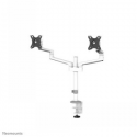 Neomounts DS60-425WH2 - Mounting kit (articulating arm) - full-motion - for 2 monitors - steel - white - screen size: 17"-27" - desk-mountable