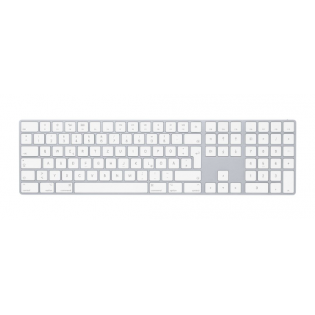 Apple Magic Keyboard with Numeric Keypad - Keyboard - Bluetooth - QWERTZ - German - silver - for 10.2-inch iPad; 10.5-inch iPad Air; 10.9-inch iPad Air; iPad mini 5; iPhone 11, 12, 13, SE - 0