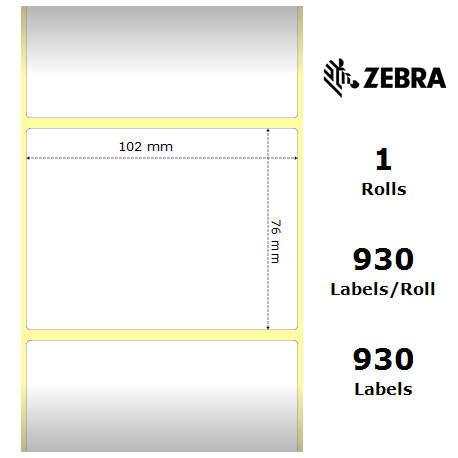Zebra Z-Ultimate 3000T - Polyester - glossy - permanent adhesive - white - 76.2 x 101.6 mm 11160 label(s) (12 roll(s) x 930) tape - for Zebra DA402, GX420; GK Series GK420; G-Series GC420; TLP 2722, 2844, 3742, 38XX - 1