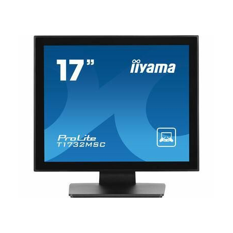 iiyama ProLite T1732MSC-B1S - LCD monitor - 17" - touchscreen - 1280 x 1024 - TN - 250 cd / m² - 1000:1 - 5 ms - HDMI, VGA, DisplayPort - speakers - black, matte - 0