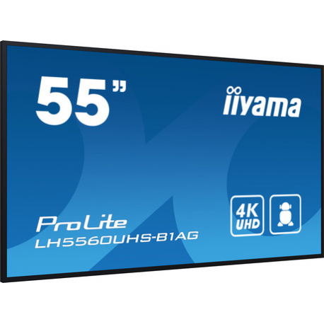 iiyama ProLite LH5560UHS-B1AG - 55" Diagonal Class (54.6" viewable) LED-backlit LCD display - digital signage - with built-in SoC media player - 4K UHD (2160p) 3840 x 2160 - edge-lit - black, matte finish - 1