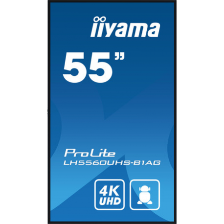 iiyama ProLite LH5560UHS-B1AG - 55" Diagonal Class (54.6" viewable) LED-backlit LCD display - digital signage - with built-in SoC media player - 4K UHD (2160p) 3840 x 2160 - edge-lit - black, matte finish - 3