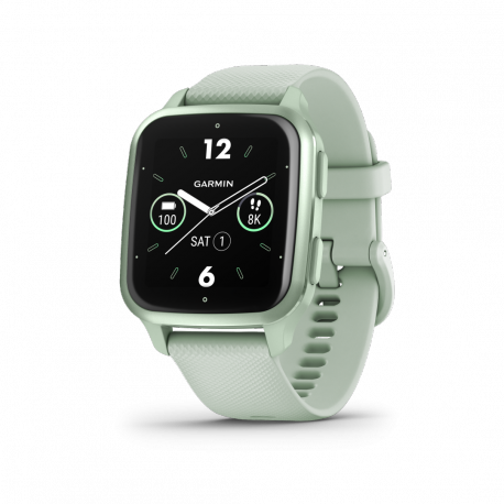 Garmin Venu Sq 2 - 40 mm - metallic mint - smart watch with band - wrist size: 125-190 mm - display 1.41" - Bluetooth, ANT+ - 38 g - 0
