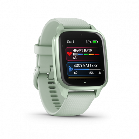 Garmin Venu Sq 2 - 40 mm - metallic mint - smart watch with band - wrist size: 125-190 mm - display 1.41" - Bluetooth, ANT+ - 38 g - 2