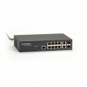 Black Box Gigabit Ethernet Managed Switch - Switch - L2+ - Managed - 10 x 10/100/1000 + 2 x shared Gigabit SFP - desktop, rack-mountable - AC 100 - 240 V - TAA Compliant