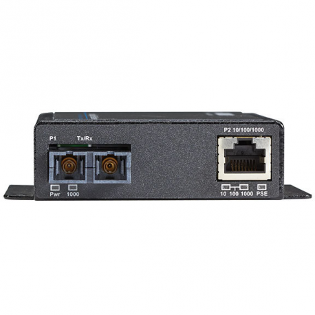 Black Box Industrial PoE Gigabit Ethernet Media Converter - Fibre media converter - GigE - 1000Base-T - RJ-45 / SC multi-mode - up to 550 m - 850 nm - TAA Compliant - 1