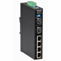 Black Box LGH1000 Series Industrial Ethernet Switch - Switch - unmanaged - 4 x 10 / 100 / 1000 + 2 x Gigabit SFP - DIN rail mountable, wall-mountable - DC power
