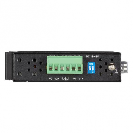 Black Box LGH1000 Series Industrial Ethernet Switch - Switch - unmanaged - 4 x 10 / 100 / 1000 + 2 x Gigabit SFP - DIN rail mountable, wall-mountable - DC power - 1