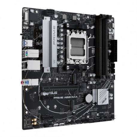 ASUS PRIME A620M-A-CSM - Motherboard - micro ATX - Socket AM5 - AMD A620 Chipset - USB 3.2 Gen 1, USB-C 3.2 Gen 1 - Gigabit LAN - onboard graphics (CPU required) - HD Audio (8-channel) - 6