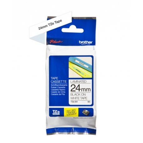 Brother TZ251CIV - Black on white - Roll (2.4 cm x 8 m) 1 cassette(s) laminated tape - for Brother PT-D600; P-Touch PT-3600, D600, D800, E550, P750, P900, P950; P-Touch EDGE PT-P750 - 6