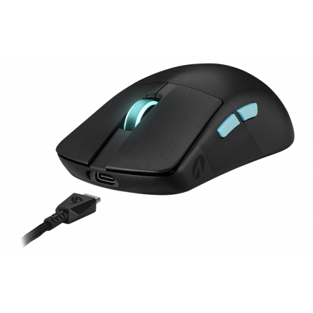 ASUS ROG Harpe Ace - Aim Lab Edition - mouse - right and left-handed - optical - 5 buttons - wireless, wired - 2.4 GHz, USB 2.0, Bluetooth 5.1 - ROG Omni receiver - black - 24