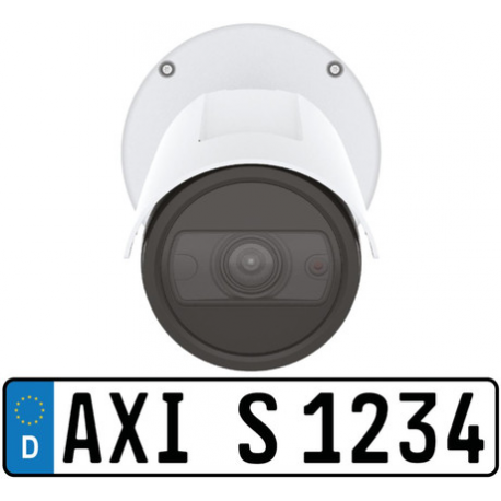 AXIS P14 Series P1465-LE-3 - Network surveillance camera - bullet - outdoor - vandal  /  weatherproof - colour (Day&Night) - 1920 x 1080 - 1080p - vari-focal - audio - wired - LAN 10 / 100 - MJPEG, H.264, H.265 - PoE Class 3 - TAA Compliant - with AXIS License Plate Verifier - 4