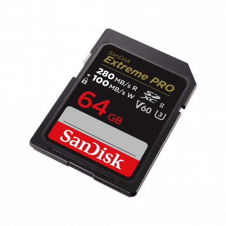 SanDisk Extreme Pro - Flash memory card - 64 GB - Video Class V60 / UHS-II U3 / Class10 - microSDXC UHS-II - 3