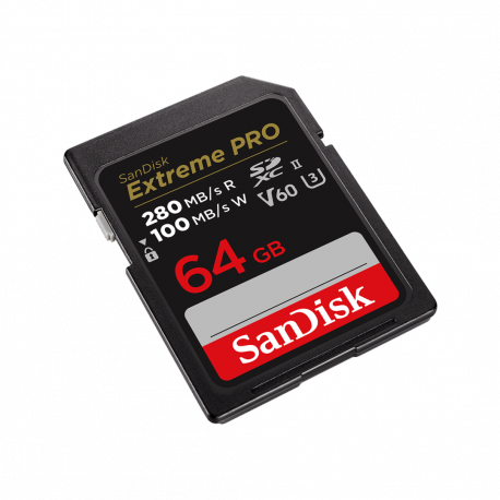 SanDisk Extreme Pro - Flash memory card - 64 GB - Video Class V60 / UHS-II U3 / Class10 - microSDXC UHS-II - 4