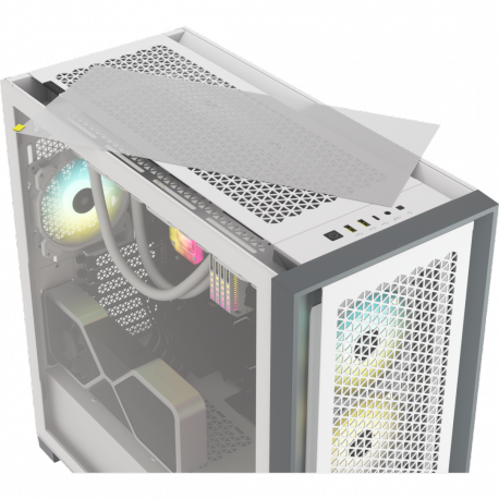 CORSAIR iCUE 5000D RGB Airflow - Mid tower - extended ATX - windowed side panel (tempered glass) - no power supply (ATX) - true white - USB / Audio - 6