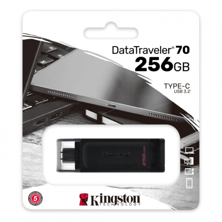 Kingston DataTraveler 70 - USB flash drive - 256 GB - USB-C 3.2 Gen 1 - 9