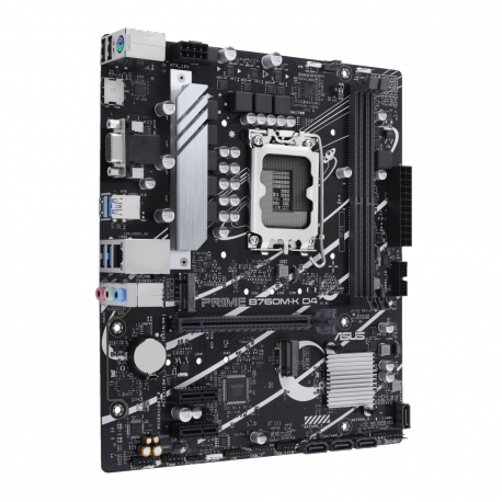 ASUS PRIME B760M-K D4 - Motherboard - micro ATX - LGA1700 Socket - B760 Chipset - USB 3.2 Gen 1 - 2.5 Gigabit LAN - onboard graphics (CPU required) - HD Audio (8-channel) - 7