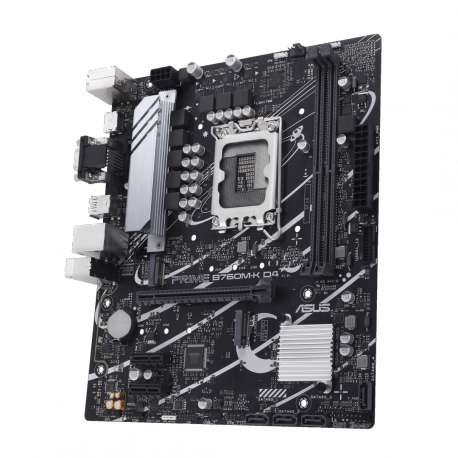 ASUS PRIME B760M-K D4 - Motherboard - micro ATX - LGA1700 Socket - B760 Chipset - USB 3.2 Gen 1 - 2.5 Gigabit LAN - onboard graphics (CPU required) - HD Audio (8-channel) - 9