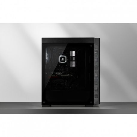 Corsair Tempered Glass Mid-Tower ATX Case 110R Side window, Mid-Tower, Black, Power supply included No, Steel, Tempered Glass